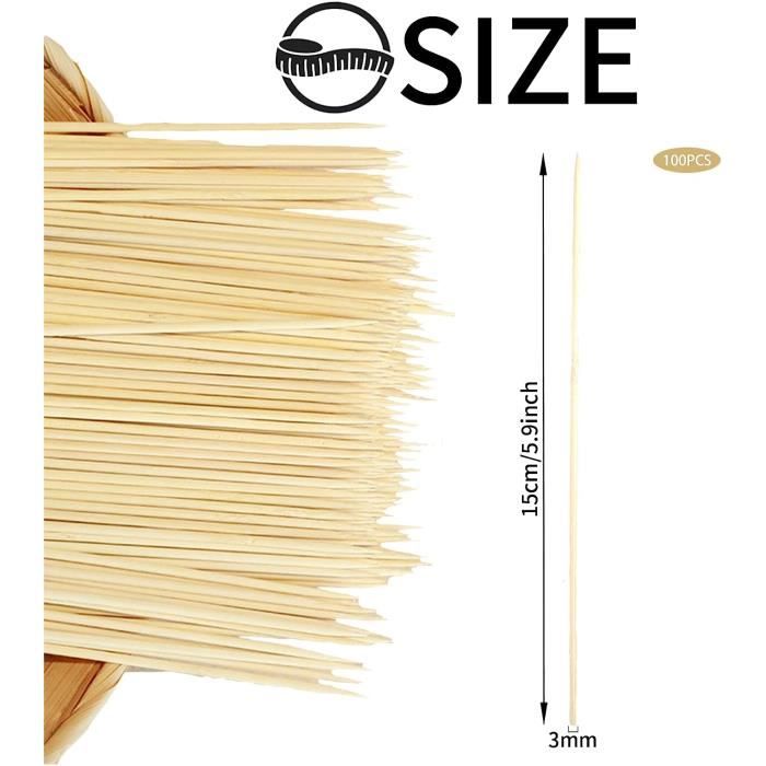 Kjzeex - 100 Bâtonnets Cake Pops Blancs - 15cm X 4mm - Pour Sucettes, Gâteaux Et Desserts DIY