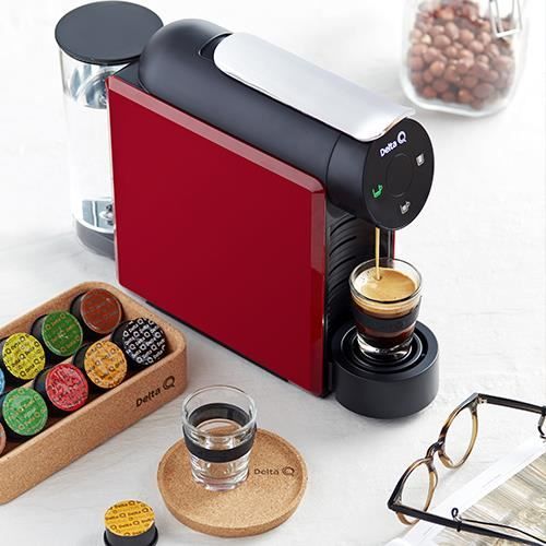 Machine à Café Delta Q MiniQool Rouge - Capsules Multi-boissons | Expresso, Café Long Et Thé