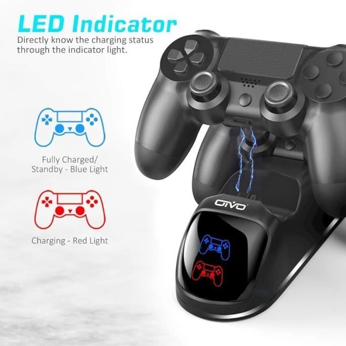 OIVO Chargeur PS4 Station de Charge PS 4 avec Puce de Charge de 18 Heures
