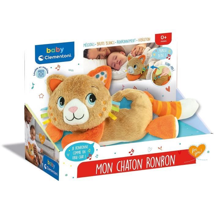 Clementoni- Mon chaton Ronron Peluche Mélodies et Vibrations