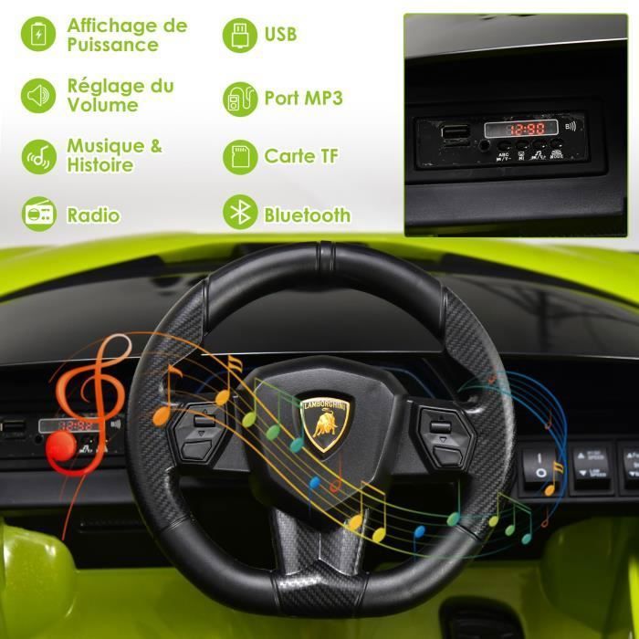 Voiture électrique Pour Enfant Lamborghini Licenciée 12V - Portes Papillon, Télécommande 2.4G, Phares, Musique - Pour 3 à 5 Ans - Jaune