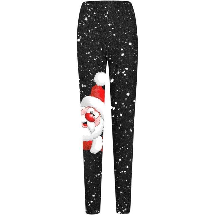 Pantalon chaud pour femme - Automne - Hiver - Imprimé Noël - Pour
