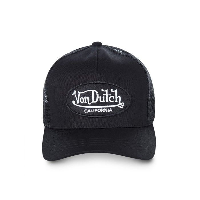 Casquette Homme Von Dutch Trucker DOM Noir Et Jaune Fluorescent