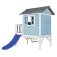 Maison de jeux en bois AXI Beach Lodge XL avec toboggan en bleu-2