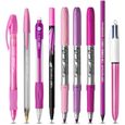 BIC Pink & Purple Party Set - 1 Trousse, 2 Stylos-Bille/1 Stylo Gel Effaçable/1 Crayon à Papier avec Gomme/1 Stylo-2