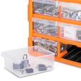 Organiseur 18 tiroirs Boîte de rangement extensible avec étiquettes Casier à vis outils petites pièces Maison atelier-2