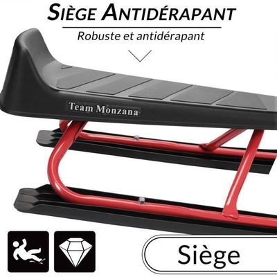 Luge Enfant Avec Volant Et Frein - Parfaite Pour Glisser En Hiver En Toute Sécurité