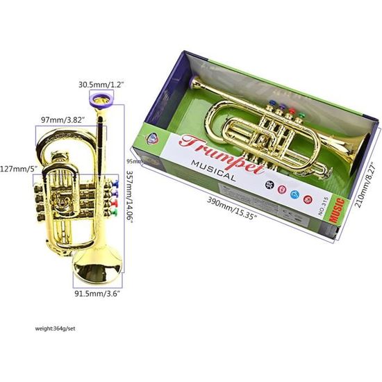 Trompette Jouet Instrument à Vent, Idéale Pour Les Enfants Dès 3 Ans, Matos ABS