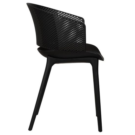 IDIMEX Chaise De Jardin Paramo – Fauteuil Rotin Synthétique UV Résistant Avec Coussin 5 Cm, Pieds Métal Noir Anti-Rouille