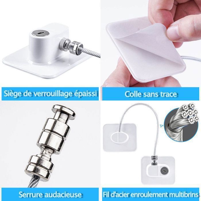 Kit Sécurité Enfant 5 Pièces + 5 Cache Prises + EBOOK OFFERT - Verrou Fenêtre Placard Sans Percer