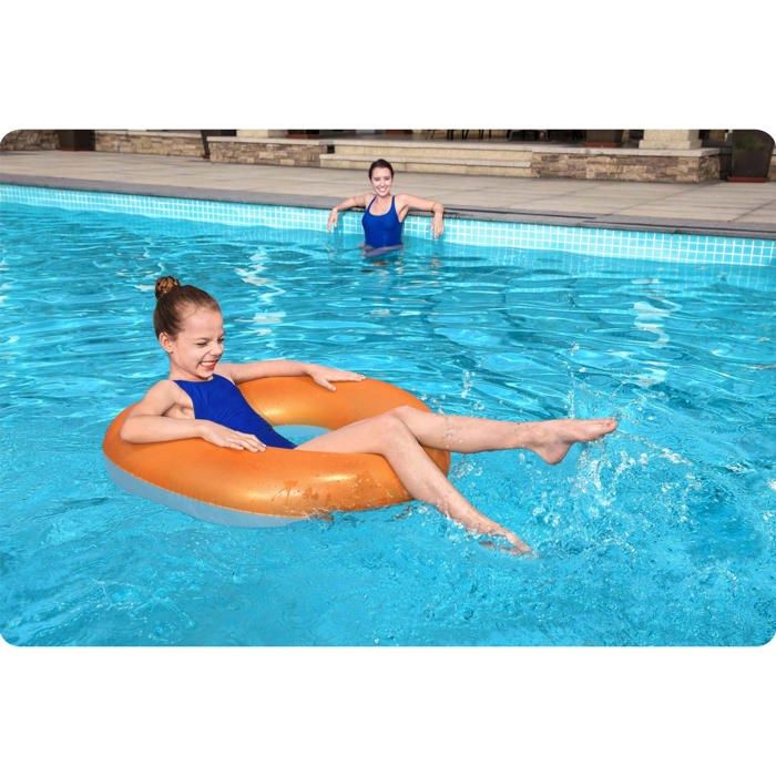 Bouée De Natation Adulte Rayée – Flotteur Anti-Retournement Avec Poignées, PVC Épais, Idéale Plage, Piscine, Été Fun