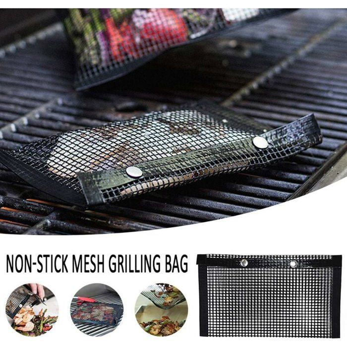 Filet De Cuisson Barbecue - Sac Réutilisable Antiadhésif Pour Légumes, Viandes Et Fruits De Mer | Accessoire De Gril Pratique Et Lavable