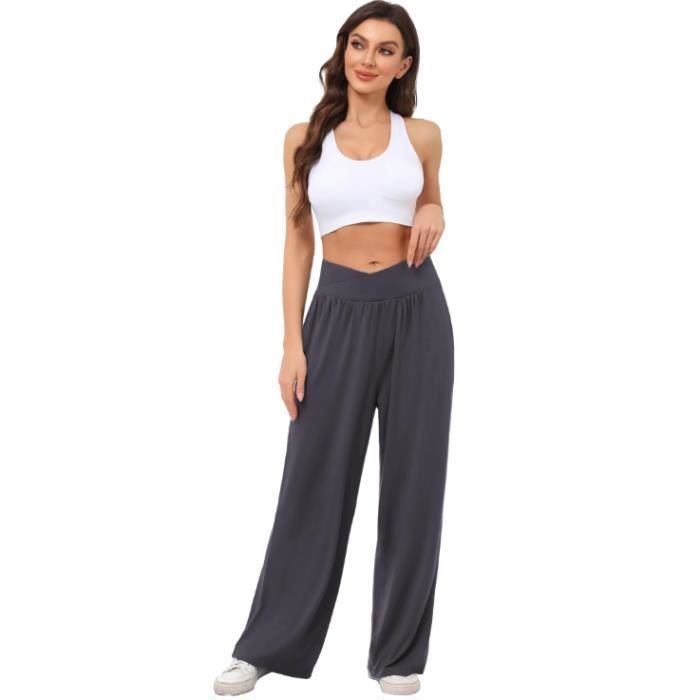 Pantalon fluide femme taille haute hotsell