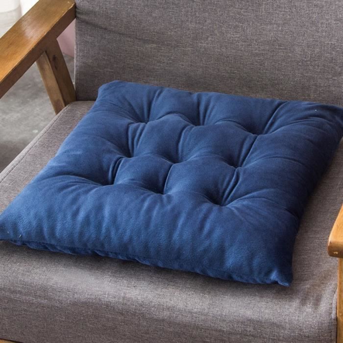 Lot De 4 Coussins De Chaise 40x40 Cm - Rembourrage Coton Perlé, Sangles Antidérapantes, Intérieur/extérieur - 12