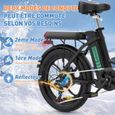 Vélo Électrique HITWAY 20" VTT - Batterie 36V - 11,2Ah - Moteur 250W - 7 Vitesses - Noir-3