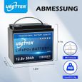 UBETTER Batterie au lithium rechargeable LiFePO4 12 V 50 Ah avec BMS 50 A,640 Wh, batterie pour marine, système solaire, camping-car-3