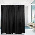 VGEBY accessoire de salle de bain Tissu ménager rideau de douche imperméable salle de bain rideau de bain avec crochets noir-3