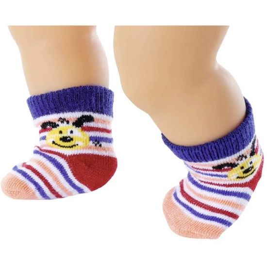 BABY born Chaussettes 836057 - Chaussettes pour poupées Qui mesurent jusqu'à 43 cm - Disponibles en 2 Styles Assortis - Convient aux Enfants dès 3 Ans