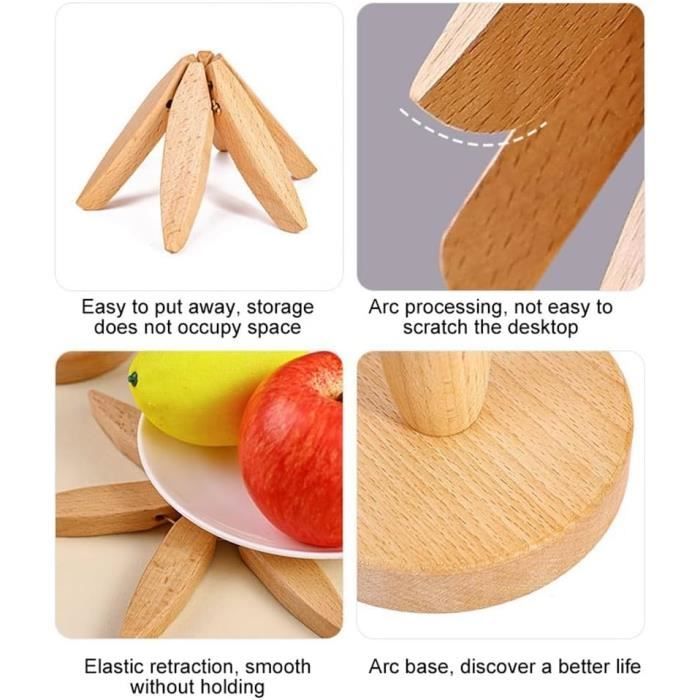 Lot De 4 Dessous De Plat En Bois Pour Plats Chauds, Dessous