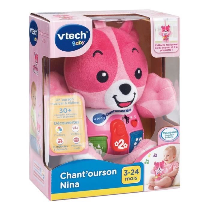 VTECH Chant Ourson Nina Rose Achat Vente peluche VTECH Chant