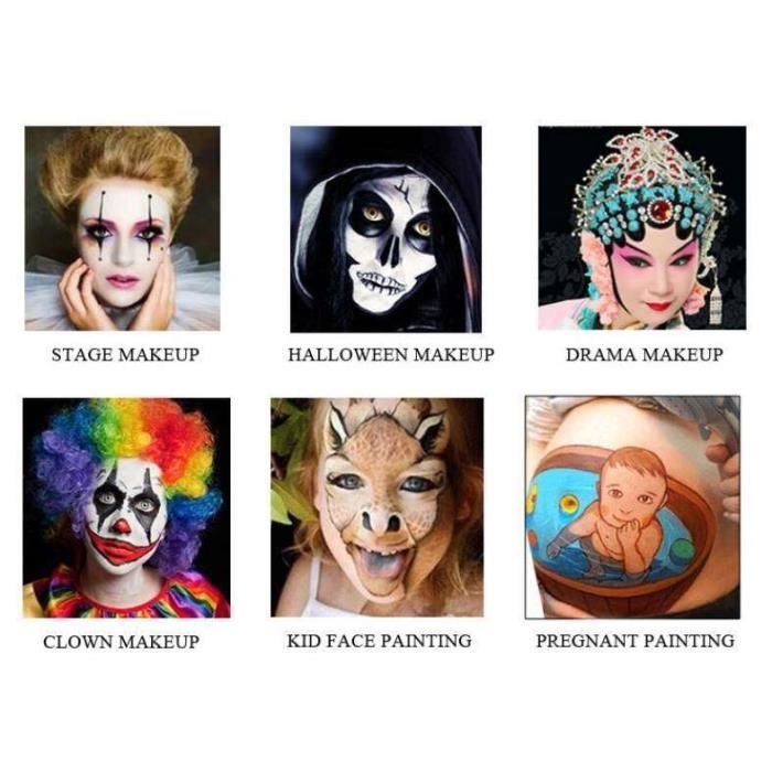 maquillage visage corps Peinture Corporelle fluorescente face painting  halloween