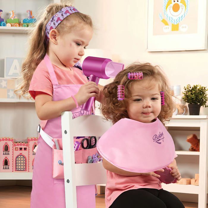 GAGAKU Set de Coiffure pour Enfants avec sèche-Cheveux, Ciseaux et Accessoires de Coiffure Jouets de Jeu pour Filles GAGAKU Set de Coiffure pour Enfants avec sèche-Cheveux, Ciseaux et Accessoires de Coiffure Jouets de Jeu pour Filles