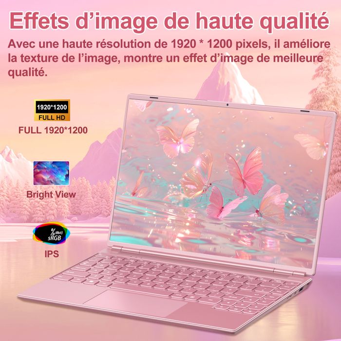 AOCWEI Ordinateur Portable 15,6 Pouces 6 GB RAM 128 GB SSD Mémoire