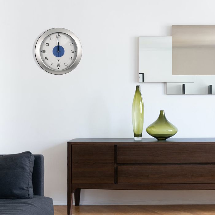 Horloge Murale Lumineuse En Bois 25 Cm – Phosphorescente, Silencieuse, Grands Chiffres Fluorescents – Idéale Chambre, Cuisine, Salon