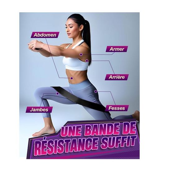 Élastique Musculation Zumhigh - Lot De 3 Bandes De Résistance Avec Ancrage Porte - Pilates Yoga Stretching Rééducation