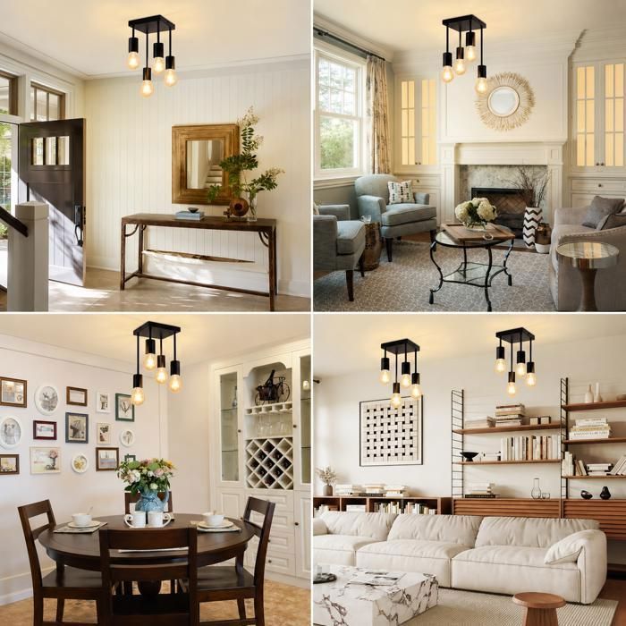 Support D'ampoule TOPINCN E27 - Style Vintage, Rotation 180° - Pour Plafonnier, Lampe Murale - Noir, Blanc, Argent