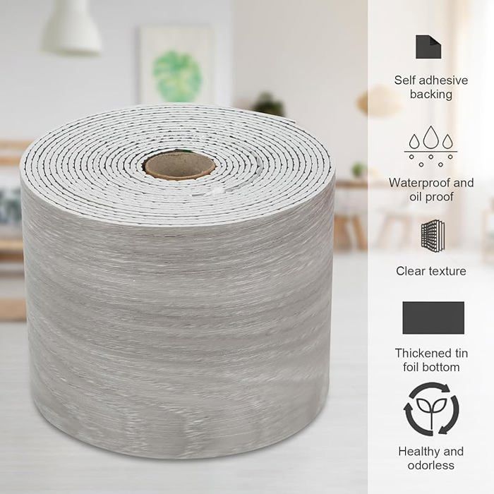 Plinthe Souple Autocollante 10cm Large - PVC Imperméable Décoration Intérieure - Chêne Jaune 10cm X 10m