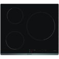 Plaque de cuisson induction BRANDT - 3 zones - 7200 W - L 58 x P 51 cm - Revêtement verre - Noir - BPI6315B-0
