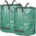 Lot de 2 sacs de jardin indéchirables 500L - GARDENMATE - Vert - Pratiques et résistants-0