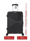 Valise Grande Taille - ADC - Jet Noir - 75cm - 4 Roues 360 - 94L