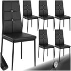Chaises - TECTAKE - Lot de 6 chaises de salle à manger JULIEN avec strass et revêtement en cuir synthétique - Noir