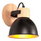 WOTTES UNI Applique Murale Intérieur Design Rétro Fer Abat-jour Luminaire Noir et Doré