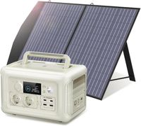 ALLPOWERS Générateur solaire R600, 2 x 600W (1200W en crête), batterie LiFePO4 299 WH avec panneau solaire de 100W, alimentation