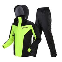S - Vert noir - Poncho imperméable mince pour hommes, 1 ensemble, pantalon de pluie, combinaison pour moto, v