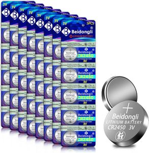 PILES Lot de 40 piles bouton au lithium 3 V (CR2450-8-40
