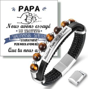 BRACELET - GOURMETTE Cadeau Papa Bracelet Cadeau Noël pour Papa - Brace