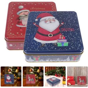 Boîte à Biscuits En Fer Blanc Rayée Verte Pour Noël - Décoration Et Rangement (14.5x9x5.2cm)