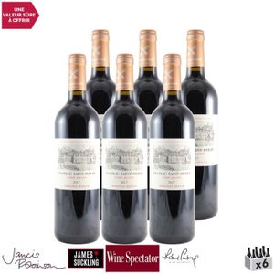 VIN ROUGE Château Saint-Pierre Rouge 2017 - Lot de 6x75cl - Vin Rouge de Bordeaux - Appellation AOC Saint-Julien - 13-20 Jancis Robinson -
