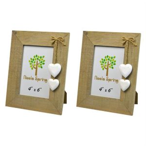 Love Coeur 4x6/" portrait cadre photo en bois métal autoportante Cadeau Mariage