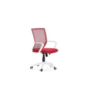 CHAISE DE BUREAU Beliani - Chaise de bureau rouge réglable en hauteur RELIEF