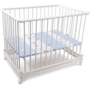 Blanc Motif Du Fond Etoiles 2232 Bois Pliable 76 Cm X 97 Cm Parc Bebe Euro Parc Geuther Ajustable En Hauteur Mobilier Parcs