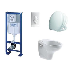 WC - TOILETTES PACK COMPLET WC SUSPENDU BATI GROHE SL AUTOPORTANT