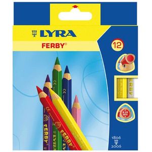 Ferby Lyra Boîte de 96 crayons de couleur Ferby triangulaires 12 cm corps  verni - prix pas cher chez iOBURO- prix pas cher chez