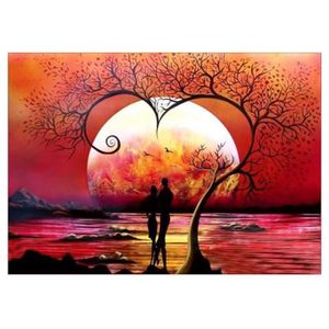 5d Diy Peinture De Diamantarbre Coeur Amoureux Coucher De