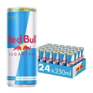 BOISSON ÉNERGÉTIQUE Red Bull, boisson énergisante sans sucres, 24x250m