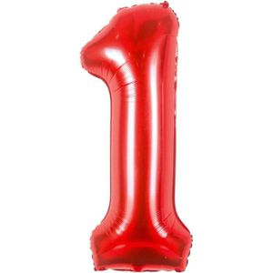 BALLON DÉCORATIF  Ballon Chiffre Anniversaire 1 Rouge 101 Cm | Decor